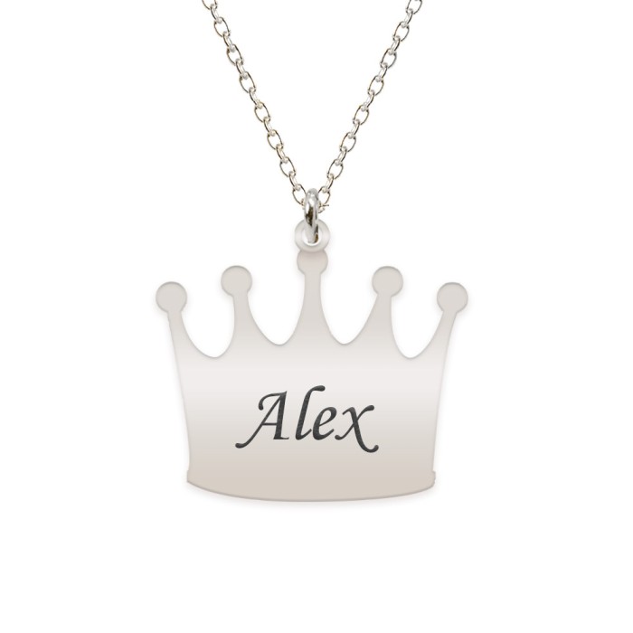 King - Colier din argint 925 personalizat cu text - coroana