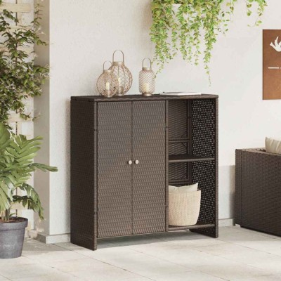 vidaXL Dulap de depozitare cu depozitare Maro 100 x 36 x 102 cm Ratan foto