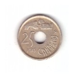 Moneda Spania 25 pesetas 1994 Ins. Canare, stare foarte buna, curata, Europa, Bronz-Aluminiu