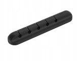 Organizator cabluri cu 5 fante, autoadeziv, 9.5 cm, negru, Oem