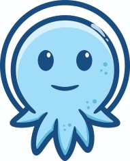Sticker decorativ, Caracatita, Albastru, 73 cm, 7265ST foto
