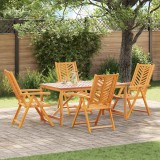 Cumpara ieftin Set de masa pentru gradina 5 buc. Maro 150 x 90 x 74 cm