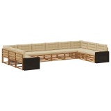 vidaXL Seturi de canapele cu pernă 10 pcs Lemn Solid de Acacia 3383906
