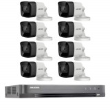Sistem de supraveghere Hikvision 8 camere 4 in 1, 8MP IR 30m, DVR 8 canale 8MP, 4K SafetyGuard Surveillance