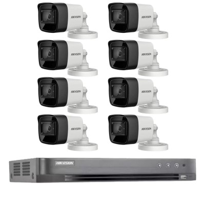 Sistem de supraveghere Hikvision 8 camere 4 in 1, 8MP IR 30m, DVR 8 canale 8MP, 4K SafetyGuard Surveillance foto