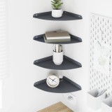 vidaXL Raft suspendat cu raft 4 pcs Antracit 24 x 24 x 2,3 cm 8004103