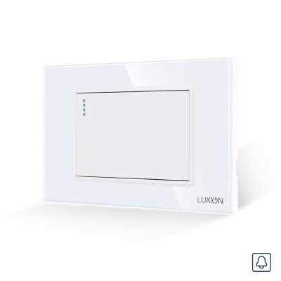 Intrerupator cu Revenire (Sonerie) Mecanic LUXION cu Rama din Sticla, Standard Italian, 3M SmartElectro IntelligentHouse foto