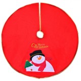 Fustă Brad Crăciun, Model Om de Zăpadă, Mesaj Merry Christmas, Culoare Roșu, Diametru 1.06m, Oem