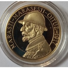Rom&acirc;nia, 50 Bani 2017, Regele Ferdinand, Marasti-Marasesti- Oituz, Proof.