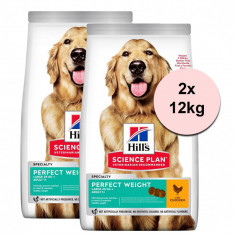 Hill&#039;s Science Plan Canine Adult Perfect Weight Large Chicken 2 x 12 kg