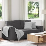Canapea Loveseat Gri 140 cm Piele Sintetica, 2 locuri. Dimensiuni 180x78x84 cm. Canapea living moderna si confortabila