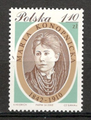 Polonia.2002 160 ani nastere M.Konopnicka-scriitoare MP.405 foto