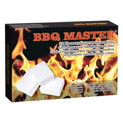Cuburi Aprins Focul, BBQ Master, Parafină, Set 32 Bucăți, Alb foto