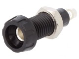Soclu Banană 4mm Negru 10A 250V, DELTRON