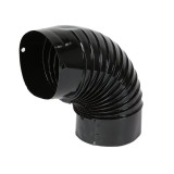 Cot 90 grade evacuare fum, tabla emailata, 150 mm, negru lucios