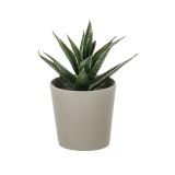 Ghiveci decorativ cu floare artificiala verde, 6x11 cm, ATU-082360