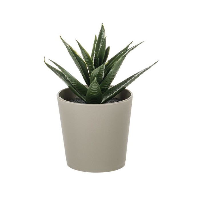 Ghiveci decorativ cu floare artificiala verde, 6x11 cm, ATU-082360