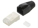 Conector RJ45 Cat 6a ecranat cu manșon pe cablu - mufă PIN 8