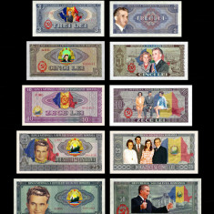 Lot 7 bancnote fantezie Partidul Comunist Roman seria 1966