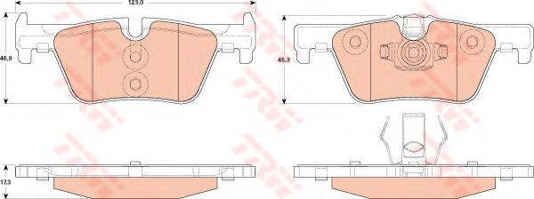 Set placute frana,frana disc BMW Seria 3 (F30, F35, F80) (2011 - 2016) TRW GDB1919