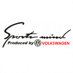 Sticker auto Sport Mind Volkswagen, negru/rosu