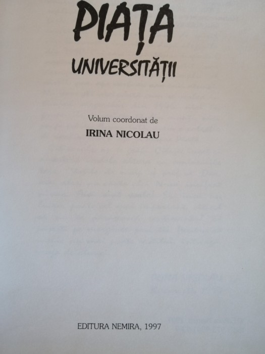 Piata Universitatii - Irina Nicolau, 1997