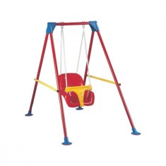 Leagan pentru copii/bebe ZAGATO&amp;reg;, cu cadru metalic si sistem de siguranta, rosu/galben/ terasa/curte foto