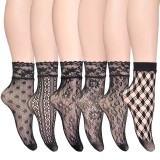 Set 6 perechi de sosete pentru dama, SS0208, Negru, marime universala
