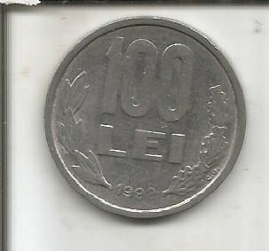 No(1) moneda-ROMANIA-100 Lei 1992
