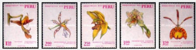 Peru 1971 - Orhidee, flori, serie neuzata foto