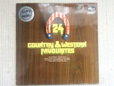 country western 24 favourites dublu disc 2 lp vinyl gatefold compilatie muzica foto