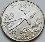 Moneda SUA 25 Cents Quarter Oklahoma 2008, Litera P, UNC