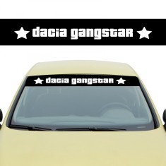 Sticker Parasolar Dacia Gangstar , Autocolant Parbriz pentru Tuning Dacia