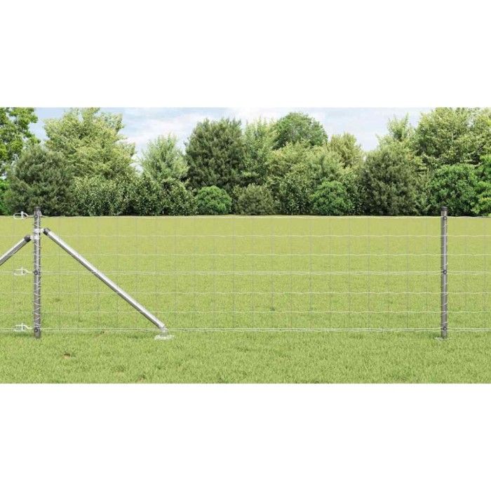 vidaXL &Icirc;ngrădire cu st&acirc;lpi Argintiu 0.6 x 10 m Oțel