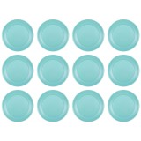Set farfurii 12 piese, din plastic, culoare verde, diametru 23 cm