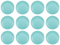 Set farfurii 12 piese pentru fructe, din plastic, verde, diametru 20 cm
