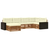 vidaXL Set de canapele de exterior cu pernă 6 pcs Natural și Crem 3383573