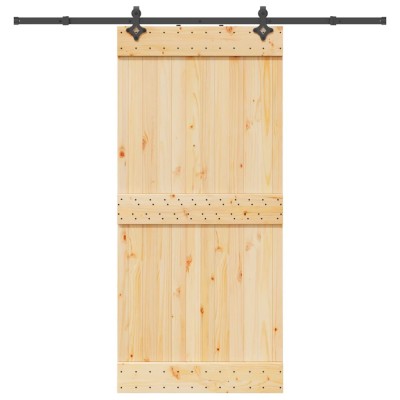 Ușă glisantă cu set de feronerie 95x210 cm, lemn masiv de pin foto