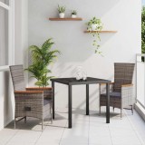 VidaXL Scaune de Exterior 3 pcs Gri Gri &icirc;nchis 80 x 80 x 73 cm