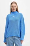 Tommy Jeans pulover de bumbac cu turtleneck, DW0DW21676