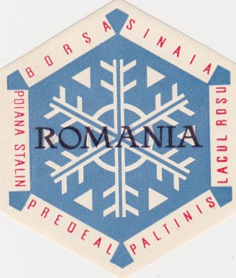 Romania RSR Fluturas publicitar Borsa Sinaia Lacul Rosu Paltinis Predeal Poiana Stalin turism foto