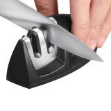 Dispozitiv Ascuțit Cuțite, Model 2 Pozitii, Oțel Inoxidabil și ABS, Negru, Oem
