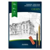 Bloc desen A4, 20 file - 120gsm, AURORA Grain- hartie alba