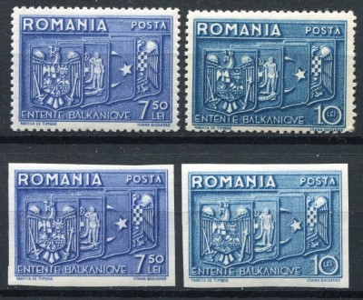 1938 , Lp 123 , Lp 123 a , Intelegerea Balcanica - serie dantelata + nedantelata - MNH foto
