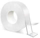 Banda dublu adeziva puternica cu Tehnologie Nano, TopBazar&reg;, Lungime 3m, Grosime 2mm, Latime 3 cm, Transparenta, Siliconica, Rezistenta la apa, Reutil