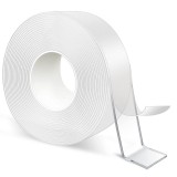 Banda dublu adeziva puternica cu Tehnologie Nano, TopBazar&reg;, Lungime 3m, Grosime 2mm, Latime 3 cm, Transparenta, Siliconica, Rezistenta la apa, Reutil