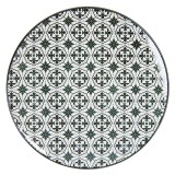 Cumpara ieftin Farfurie ceramica alba verde 26 cm