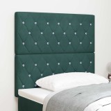 vidaXL Tăblia de pat Cristal Verde &Icirc;nchis 90 cm Catifea