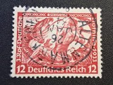 Germania (Deutsches Reich 1933) - Filatelie / Timbru "Nothilfe 1933 - Opera Wagner: Siegfried" (12+3Pf Roșu-Carmin, Obliterat) CLK1
