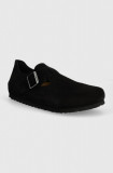 Birkenstock pantofi de piele intoarsa London barbati, culoarea negru, 1028103